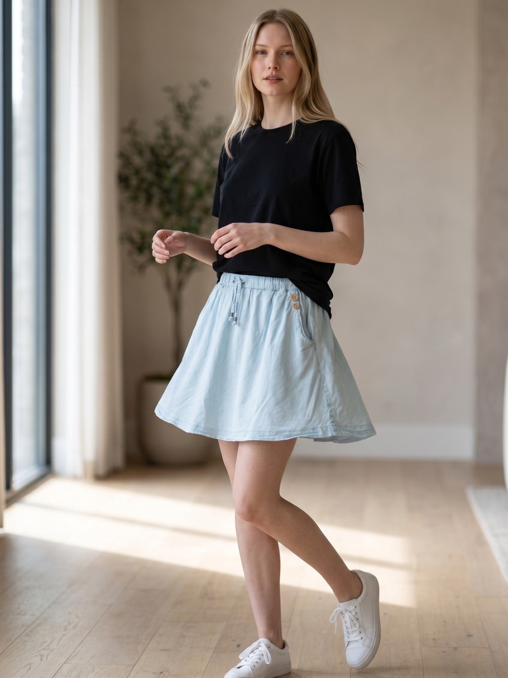 Gina Drawstring Mini Skirt 38-40 EU